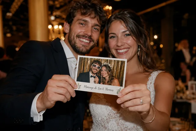 Exemple de photo photobooth personnalisée pour un mariage